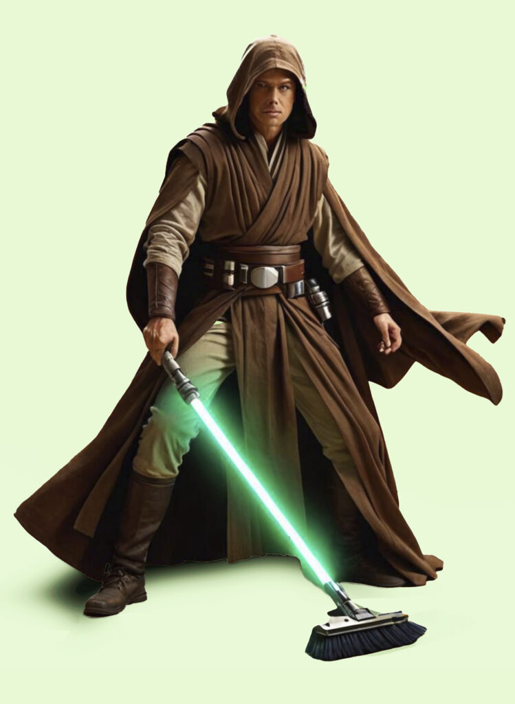 Jedi-avec-un-balai-laser-menage-printemps.